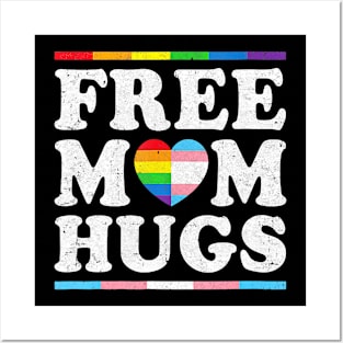 Free Mom Hugs Heart Lgbt Pride Month Posters and Art